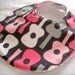 Handmade Circular Baby Bib Using Michael Miller Groovy Guitar Bloom Fabric