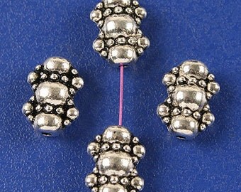 35pcs dark silver tone studded spacer beads h3119