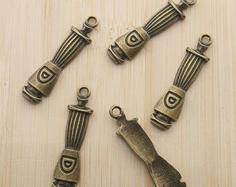 10pcs 38x8mm antiqued bronze pillar-box design charms/pendants G345