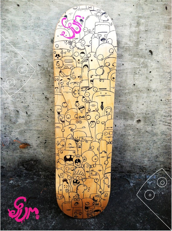 Items similar to Skateboard Deck Art/illustration characters on Etsy