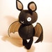 Felt black bat stuffed toy