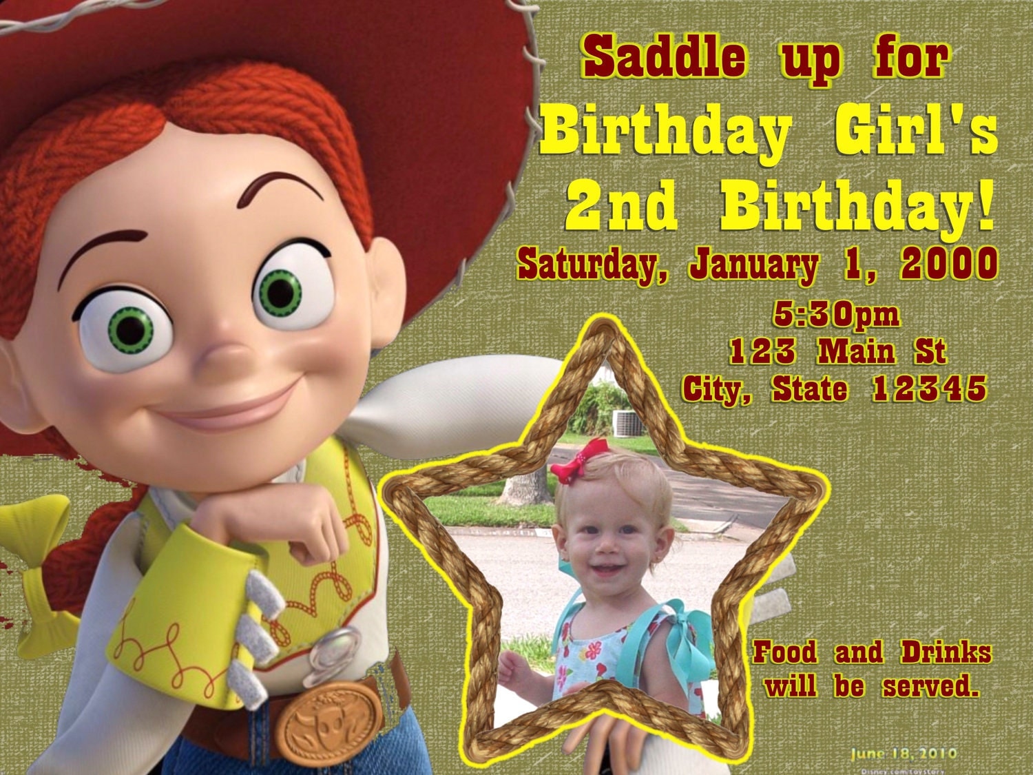 Jessie Toy Story Invitation