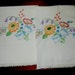 2 Vintage Pillowcases: Flowers Hand Embroidered with Hand Crocheted Lace Edging (1930's)