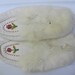 CIJ Sale: White Leather Handmade Beaded Moccasins with Fur Trim - Like New