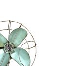 Cool Off - 5x7 Print Vintage Sterling Mint Green Industrial Fan Fine Art Photograph - Grayed Jade
