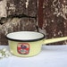 Vintage French pale yellow unused enamel pan