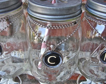DISCOUNT-Closeout-Mason Jar Pendant Drink Tags - Make Your Own - Six Settings, Six Glass Inserts, and Chain-Free Shipping