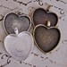 25mm Heart Bezel Cabochon Settings With Clear Glass Cabochons - Choose Your Finishes - Assortable - Ten Sets