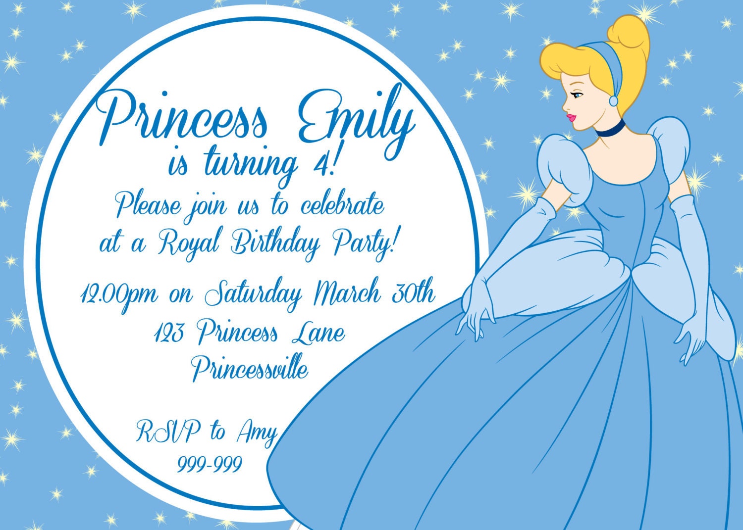 Cinderella Birthday Party Invitations 2814
