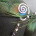 Wire scroll and feather Hair Clip, Burlesque/ Steampunk style