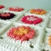 Upcycled Footstool/Granny Square Cover/Pink Legs Distressed/Custom, OOAK