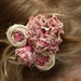vintage inspired children flower hair piece pink beige tan photo prop hair clip flower fabric flower girl upcycled