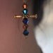 Regal Blue Crystal Cross Earrings