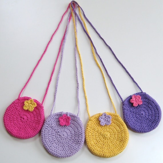 Crochet Pattern Round Circle purse bag INSTANT DOWNLOAD PDF, girl bag ...