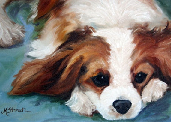 PRINT Cavalier King Charles Spaniel Dog by HangingtheMoonShelby