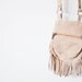 Vintage Beige Suede Fringe Purse