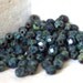 Czech Faceted Glass Beads - 4mm Fire polished Black Picasso