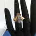 Vintage Sterling Silver Gold Vermeil Bee Cocktail Ring White Stones