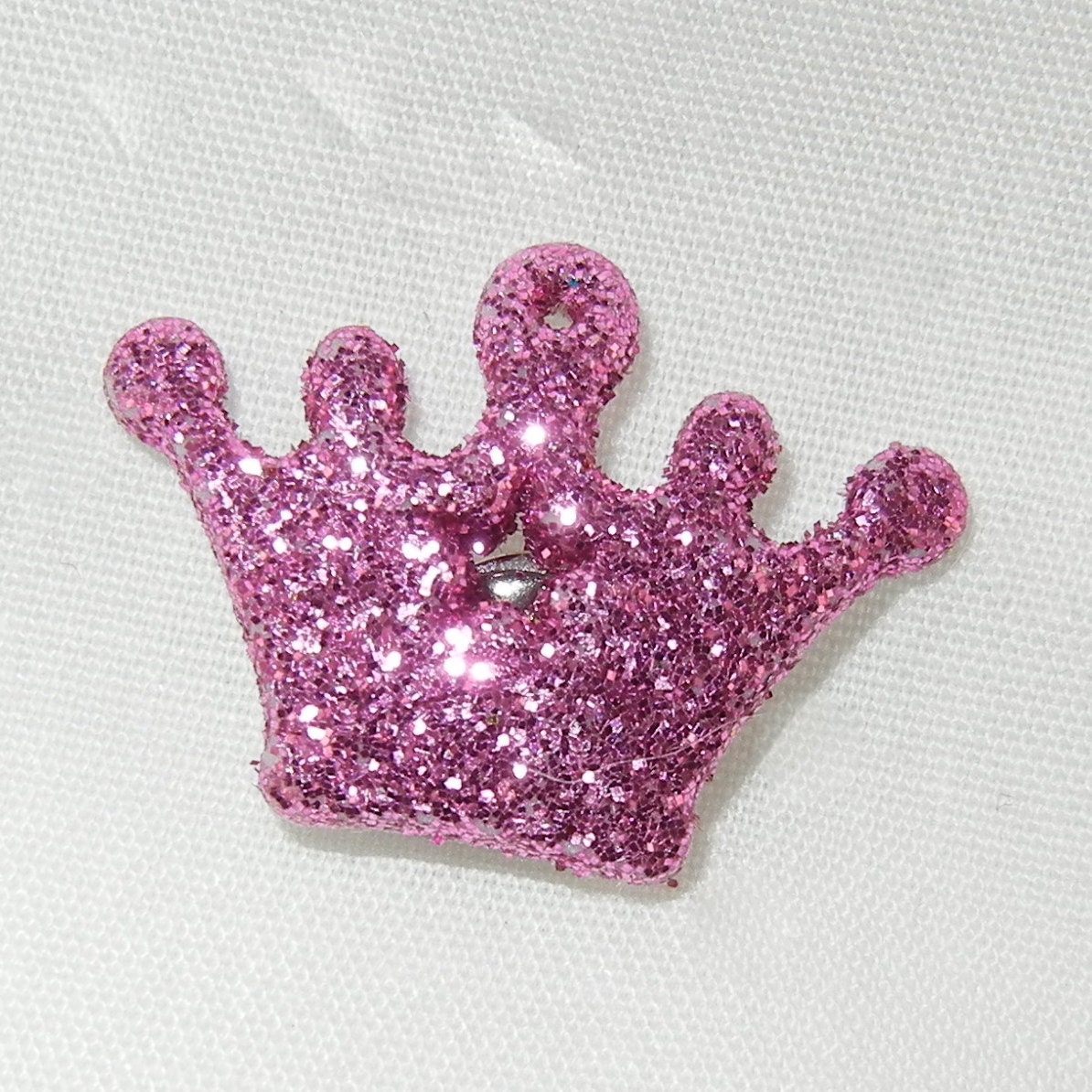 12 pcs Hot Pink Glitter Crowns. Glitter Crown Flat Backs.