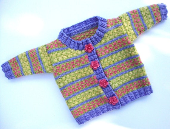 Hand Knit Baby Sweater by AnnaDavisDesign on Etsy