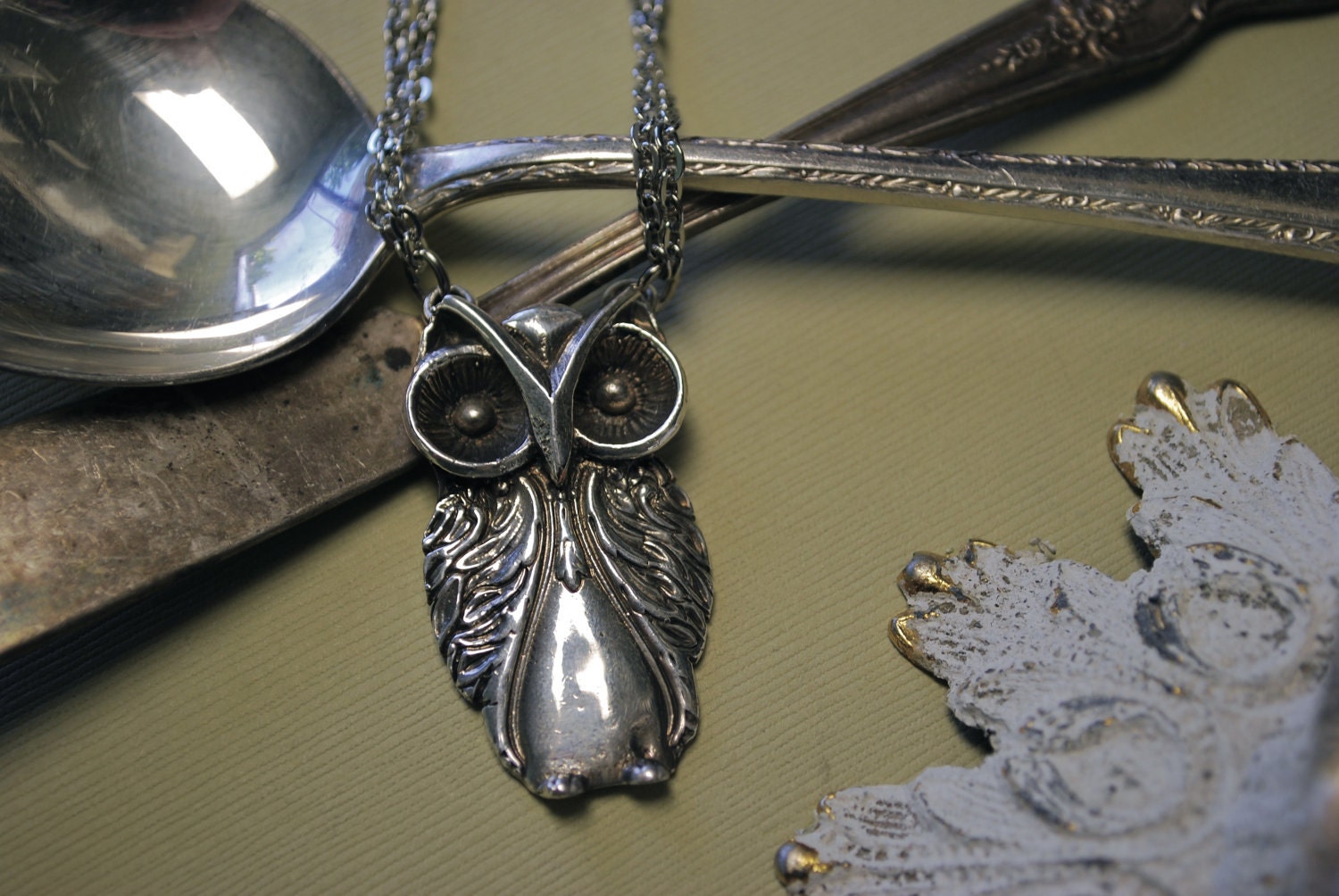 Spoon Necklace Owl by Silver Spoon Jewelry by silverspoonj