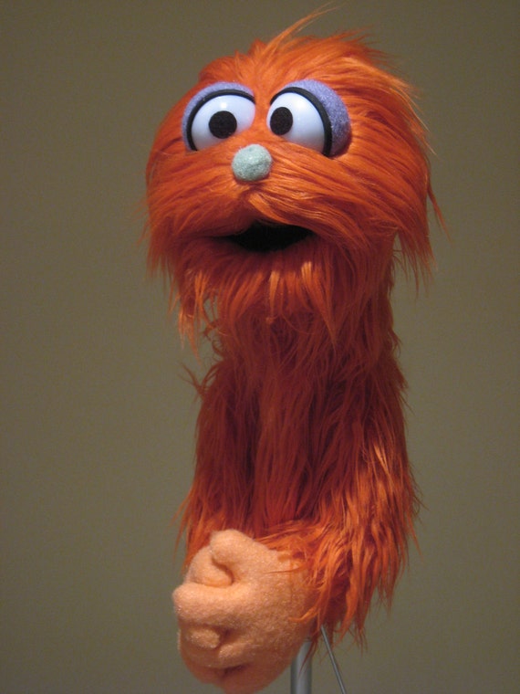 Professional Muppet Style Puppet Orange Long Haired Monster