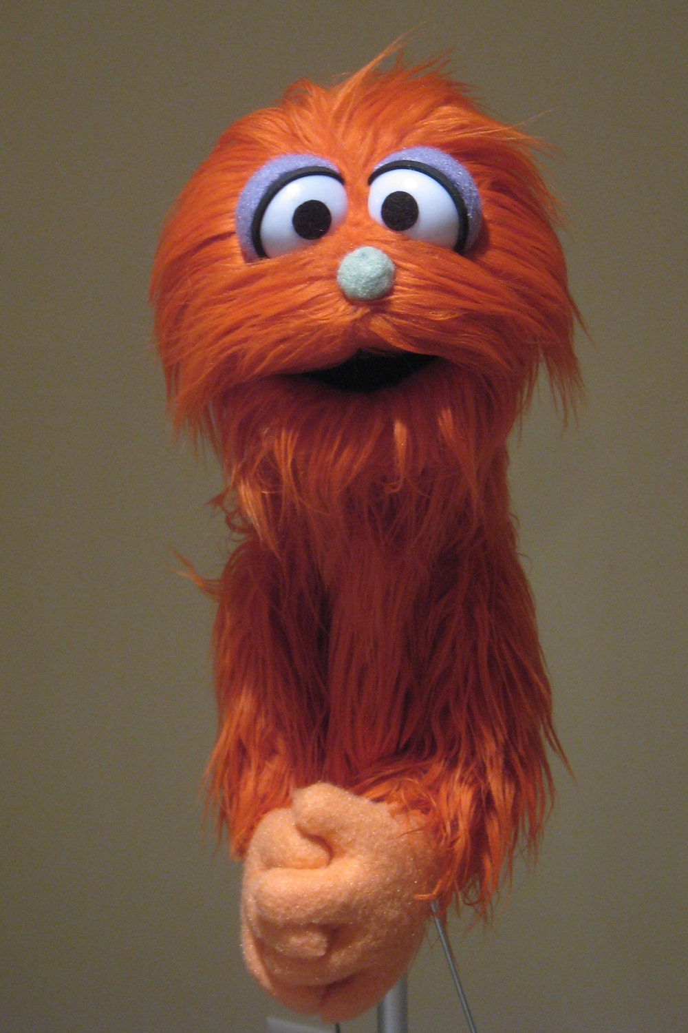 Professional Muppet Style Puppet Orange Long Haired Monster