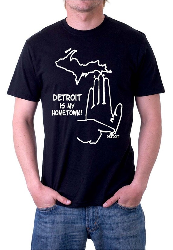 Detroit Retro Cool New Mens Retro Michigan T shirt