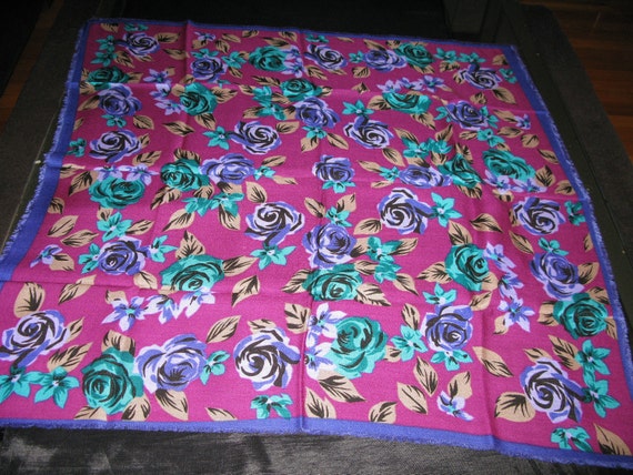 Items similar to Purple Turquoise Scarf Women Scarves Flowers Mauve ...