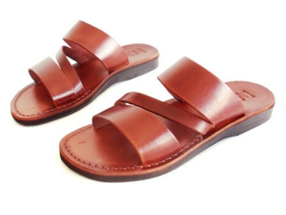 SALE ! New Leather Sandals GREEK Men's Shoes Thongs Flip Flops Flat ...