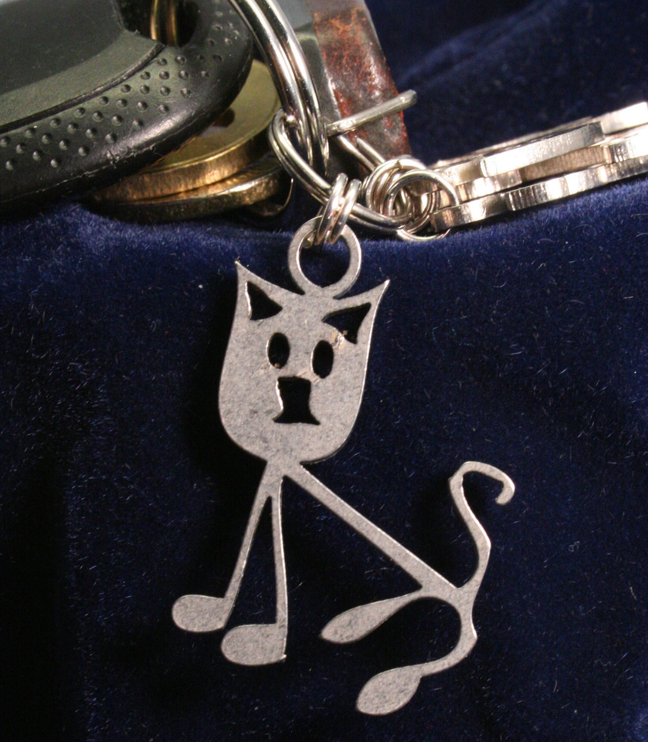 Skinny Kitty Key Chain Charm