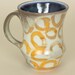 Orange, Gray, and White Mug with Circle Pattern