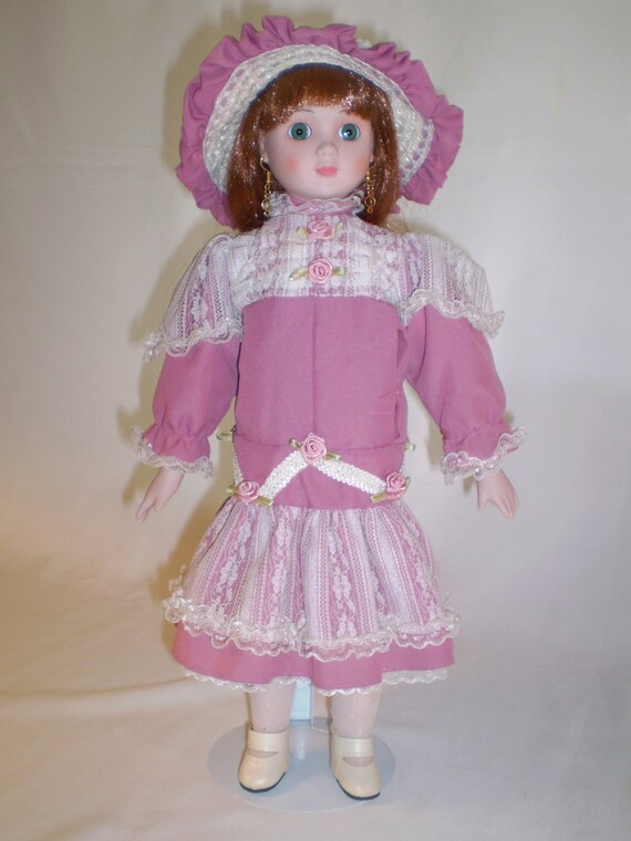 Collectible MARIAN YU Designs 16 Porcelain Doll With Hat
