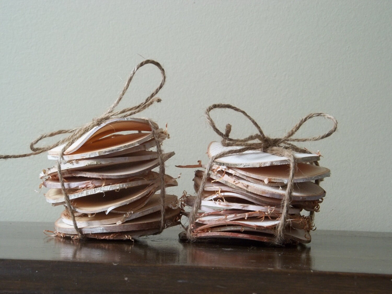 Two Dozen 24 Natural White Birch Wood Chips Craft Supplies