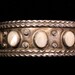 Handmade American Indian Sterling Silver and Mother of Pearl Cuff Bracelet