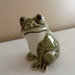 Vintage 1970s Porcelain Green Frog