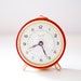Vintage alarm clock - red golden - made in Soviet Union