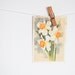 Vintage soviet postcard - daffodil flowers