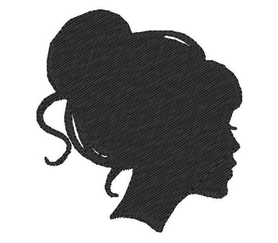 Machine Embroidery Design Silhouette Girl by stitchreadypatterns