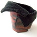 Bracelet, cuff, leather, corduroy, red, with magnetic clasp RESERVATION