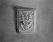 Laughing Gargoyle Charcoal Pencil Drawing on Paper