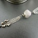 RESERVED - Silver Chain Tassel Necklace Diamond Mesh Bead Silver Chinese Crystals - Fashion Jewelry