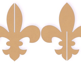 12" Tall Interlocking 3D Fleur De Lis Wood Cutout Shape