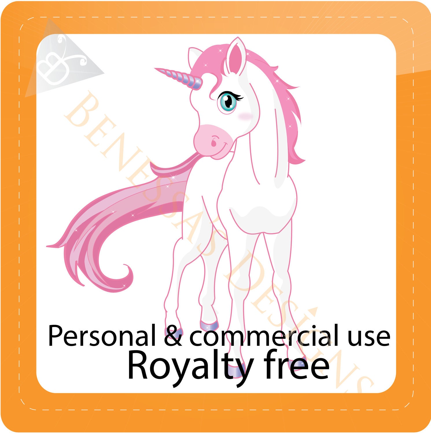 Items similar to Commercial use unicorn clip art royalty ...