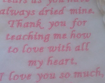 Mother of the Bride personalized handkerchief