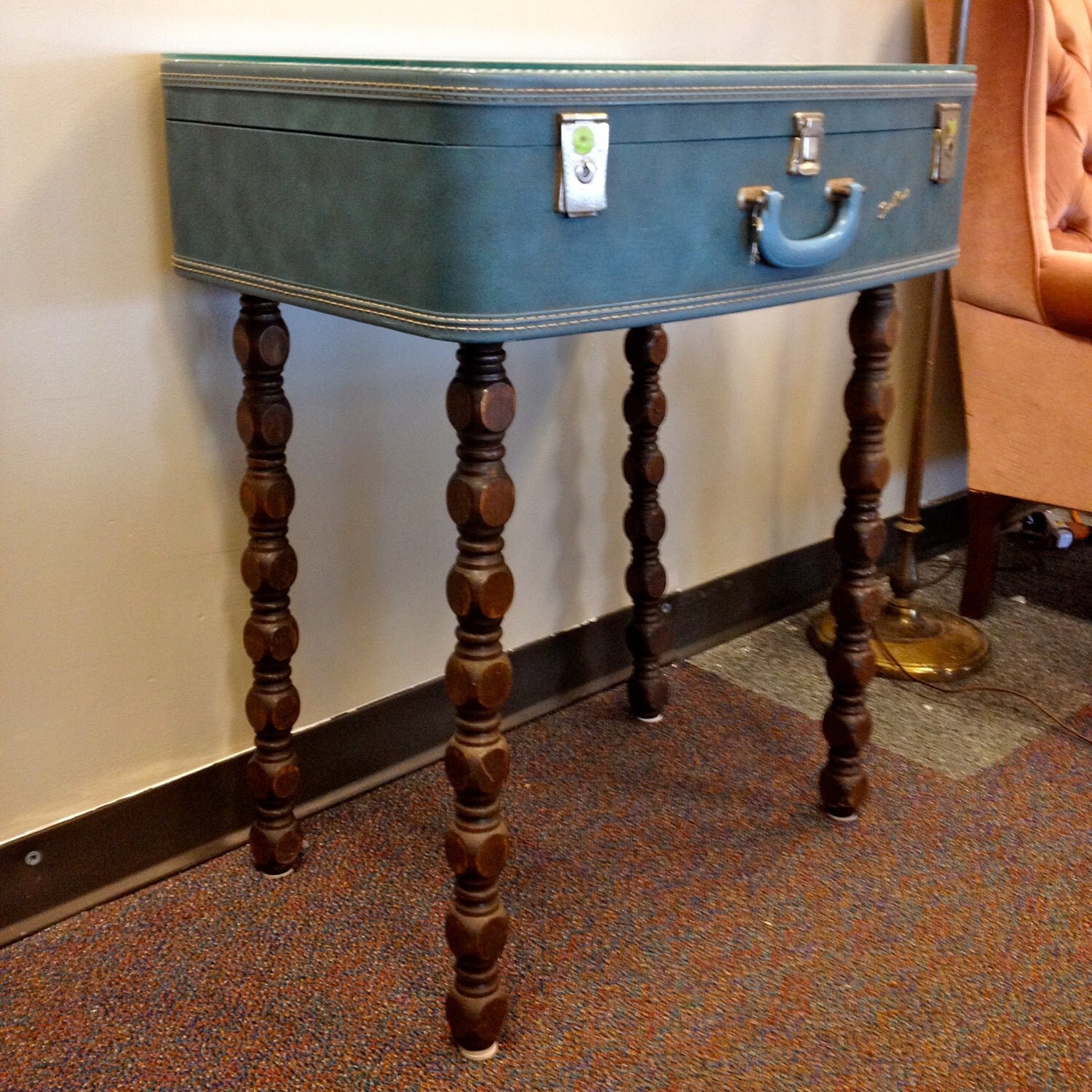 Hand Painted Suitcase end table