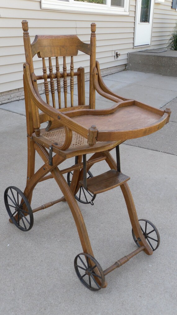 Items similar to Antique Convertible High Chair/Stroller on Etsy