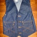 60's VIntage Childrens "Billy the Kid" Jean Vest, Size 8