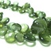 Moss Aquamarine Smooth Heart Briolette- 7" Strand -Stones measure -6-11mm