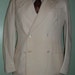 Rare 1930s 30s Cream DB BELTED Back Sports Coat antique jacket Summer Weight